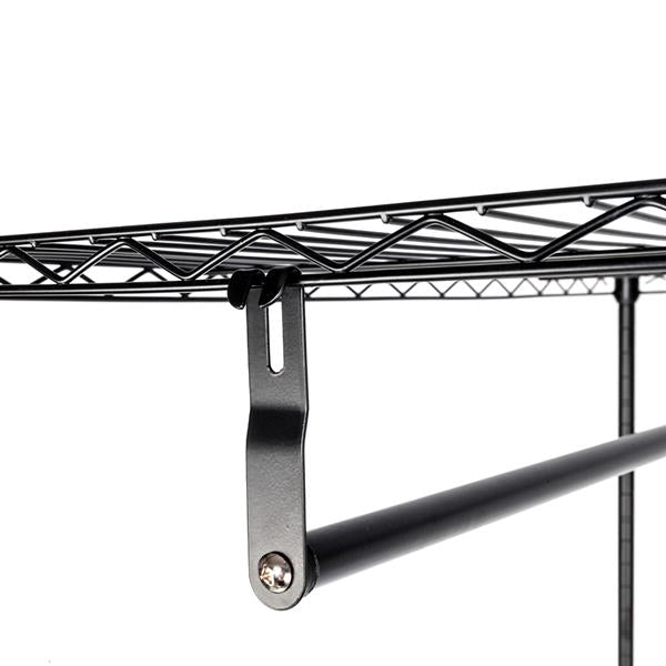 Heavy Duty Garment Rack with Adjustable Shelves & Wheels Black