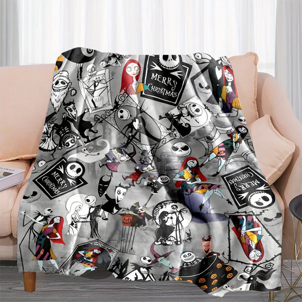 Horror Ghost Halloween Throw Blanket