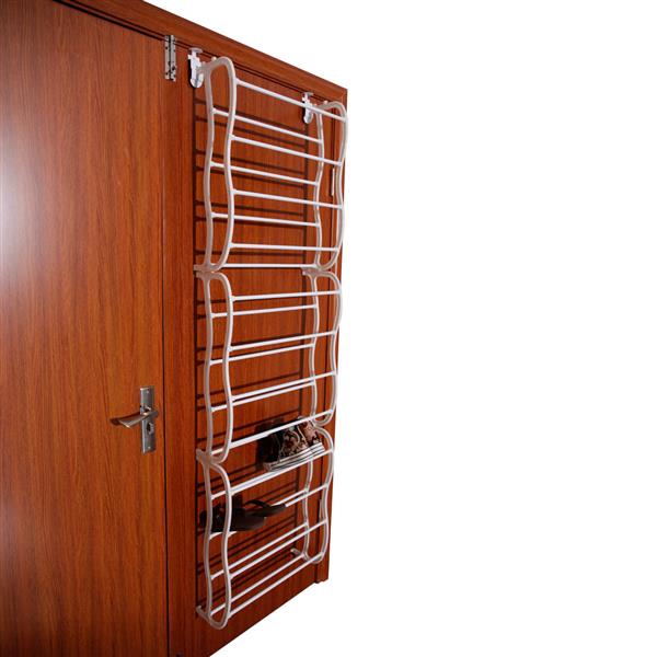 12-Layer Wall-Mounted Shoe Rack – White