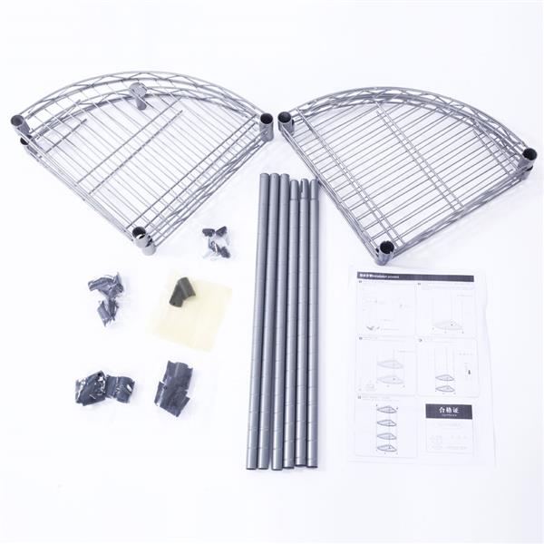 Fan-Shaped Carbon Steel 4-Tier Storage Rack