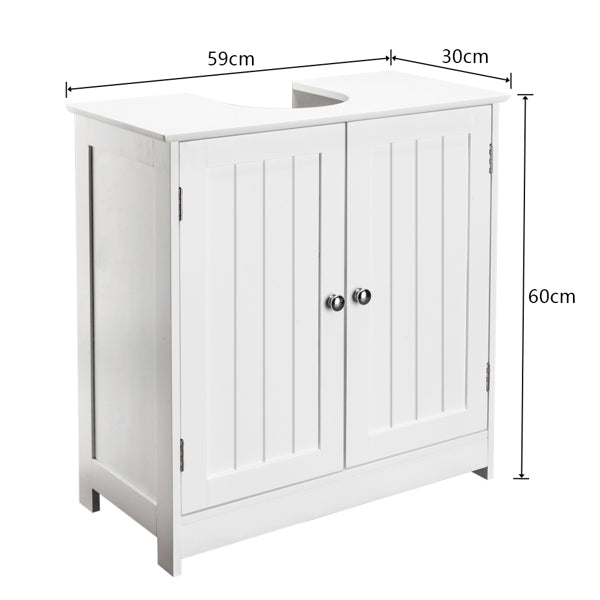 White Bathroom Sink Cabinet with Storage