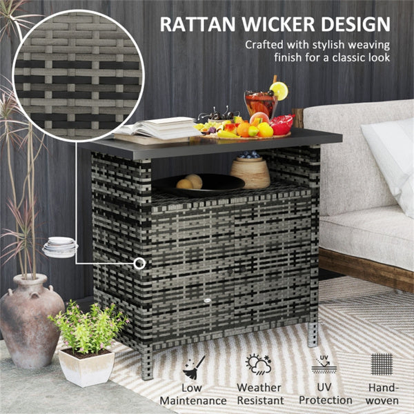 Outdoor Wicker Shoe Storage Cabinet with Tabletop