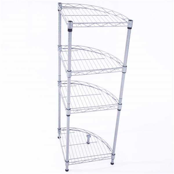 Fan-Shaped Carbon Steel 4-Tier Storage Rack