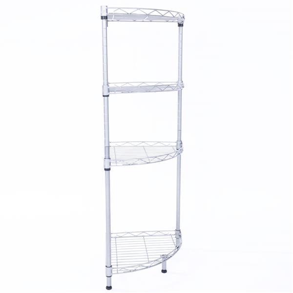 Fan-Shaped Carbon Steel 4-Tier Storage Rack