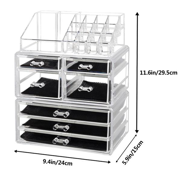 Transparent Plastic Cosmetics Storage Rack