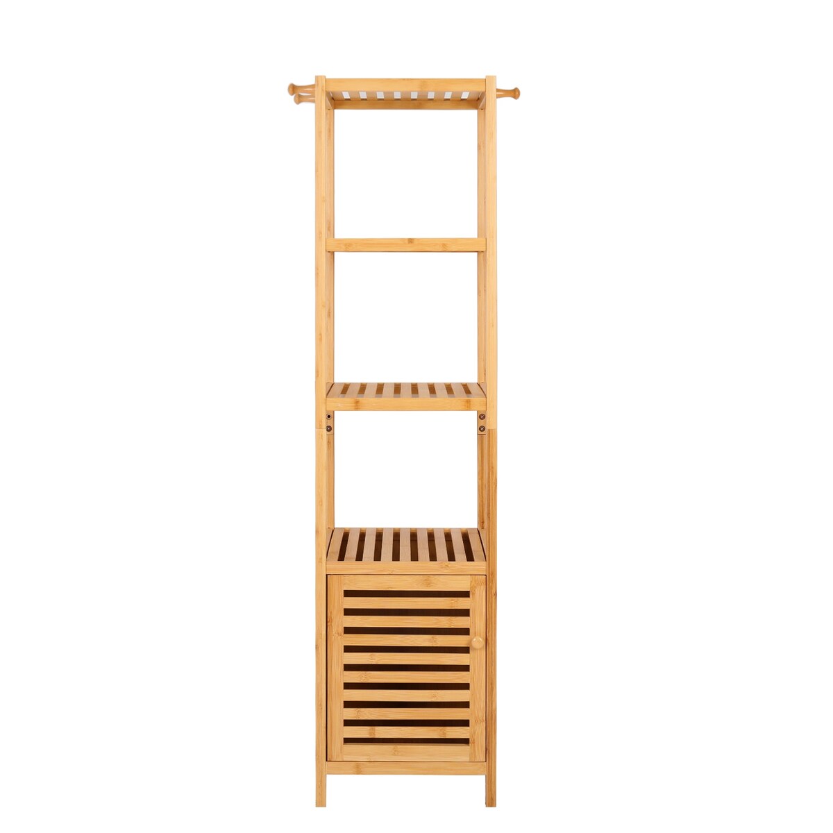 Bamboo Bathroom Storage Floor Cabinet 4-Tier
