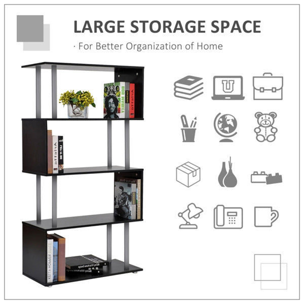Modern S-Shaped Storage Rack with 5 Tiered Shelves