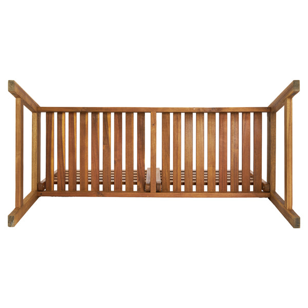 Acacia Wood 2-Person Outdoor Bench with Adjustable Backrest
