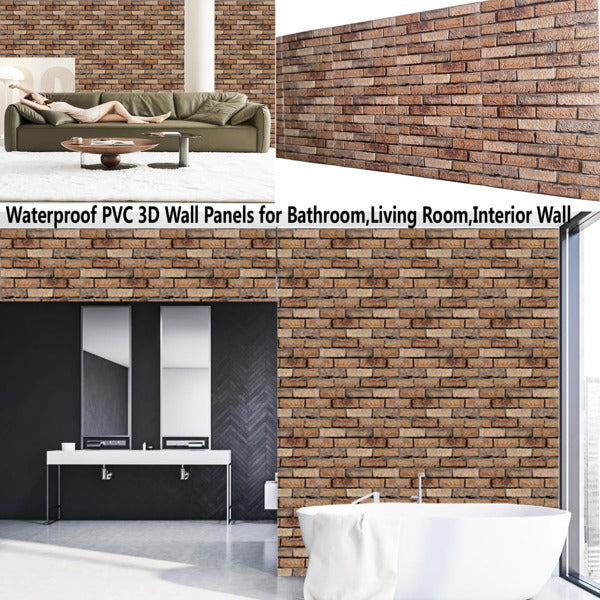 20-Pack 3D Brick Wall Stickers