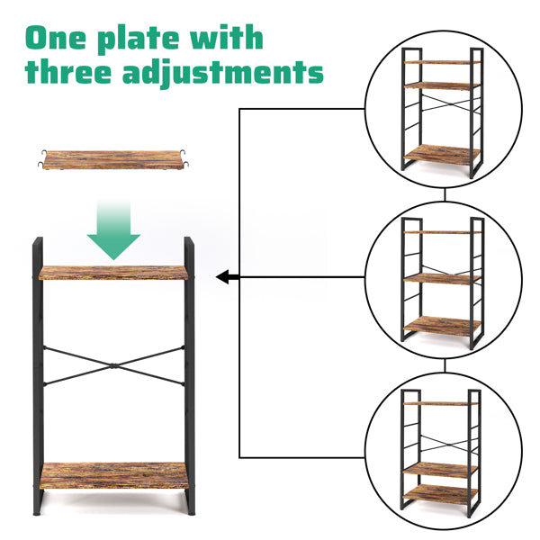 3-Tier Adjustable Small Bookshelf