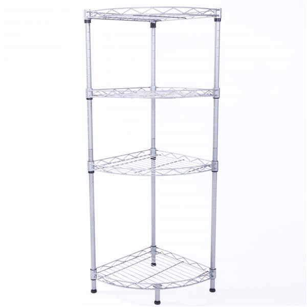 Fan-Shaped Carbon Steel 4-Tier Storage Rack