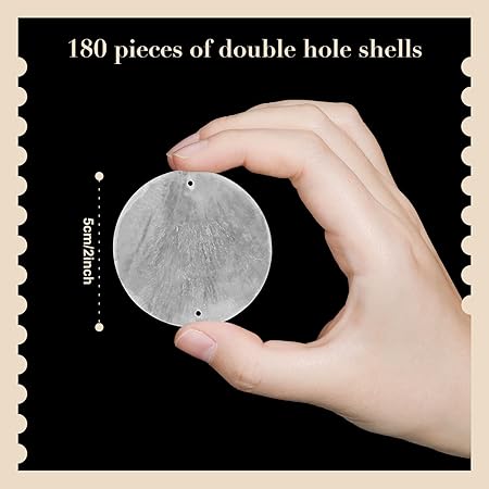Home Collection 120 Pcs Round Capiz Seashells with 2 Holes