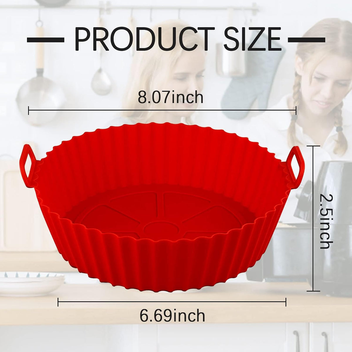 Home Collection Air Fryer Silicone Liners Set 8"