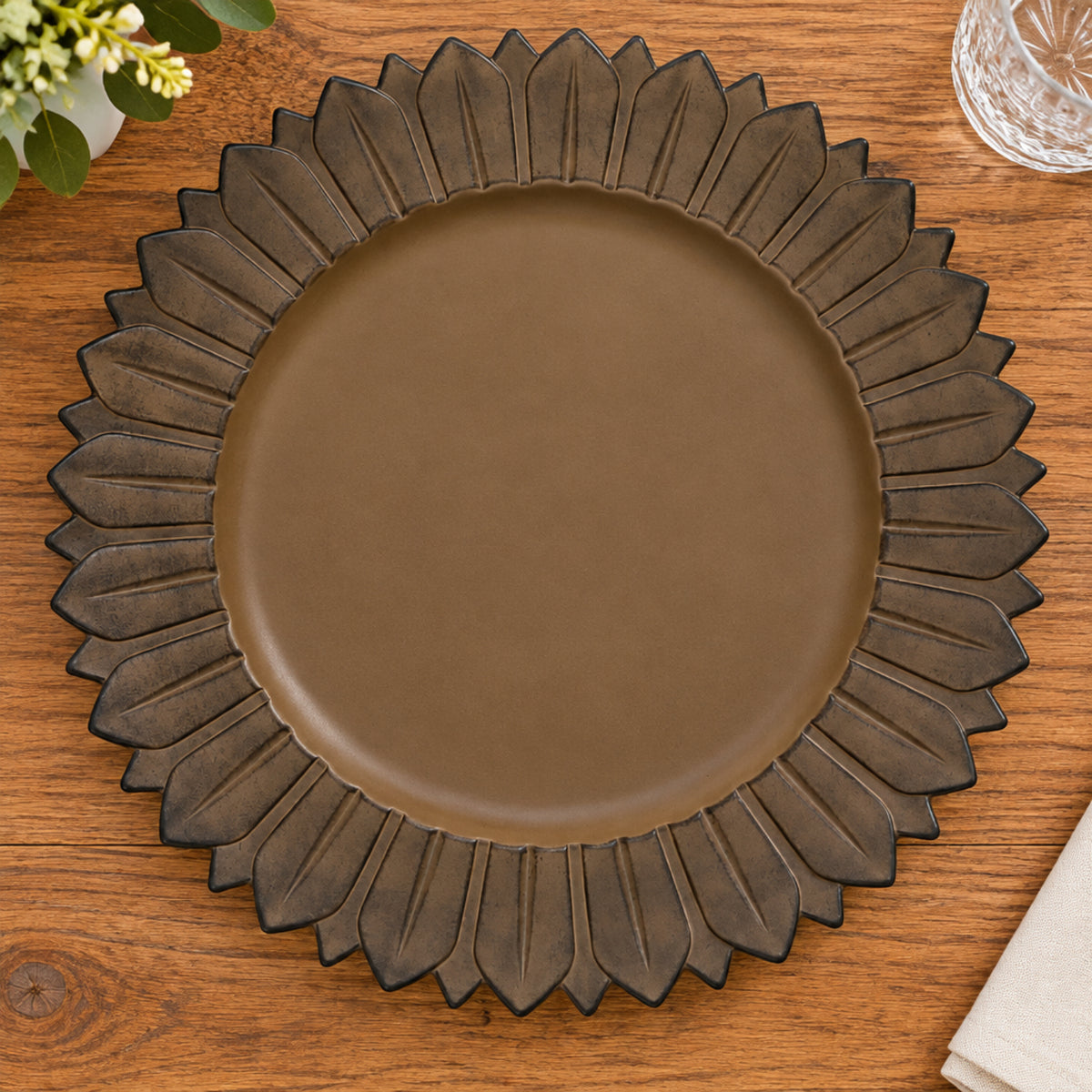 Home Collection 6-Pack Sunflower Design Round Dinner Charger Plates 13"