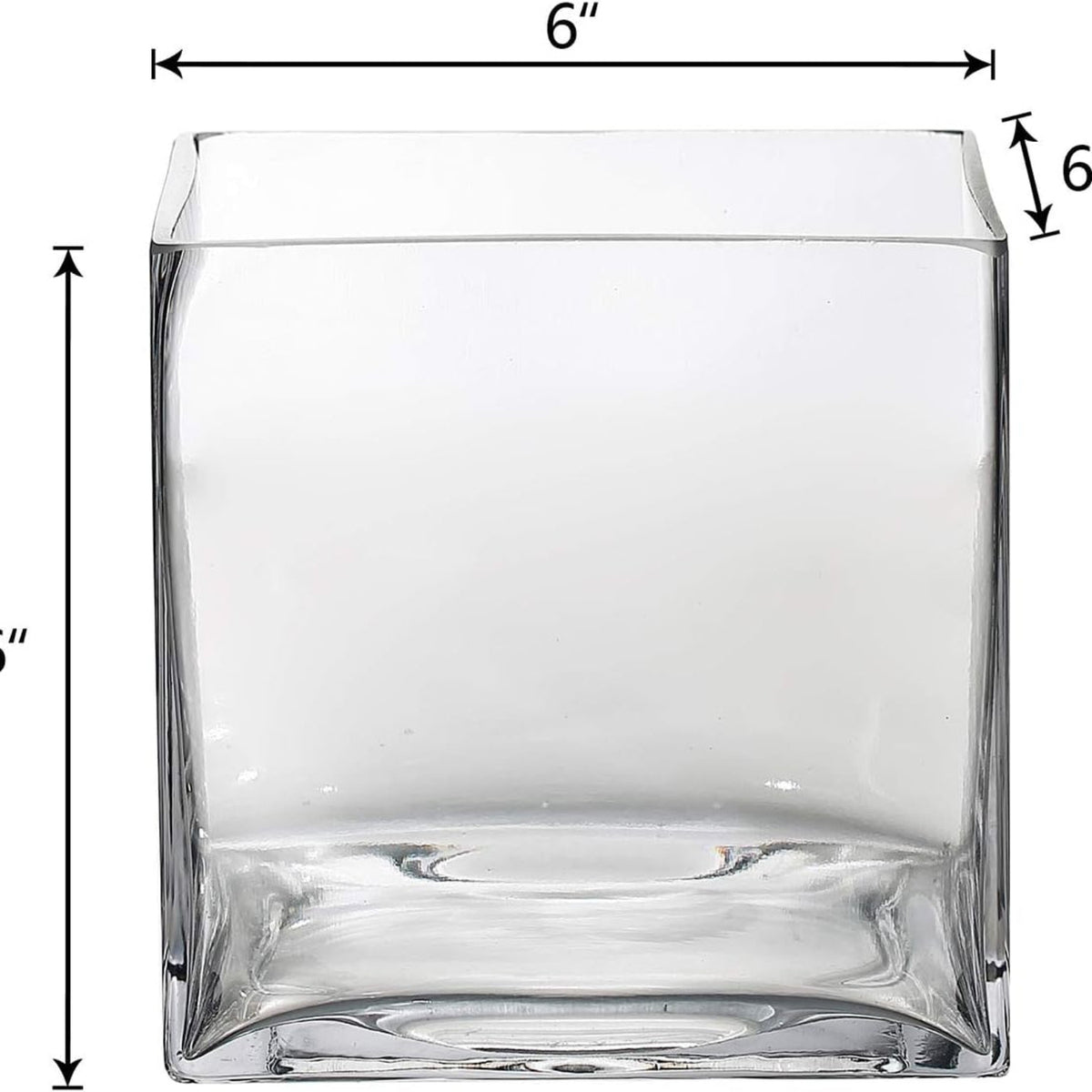 Home Collection 6 Pcs Clear Glass Cube Vases 6"