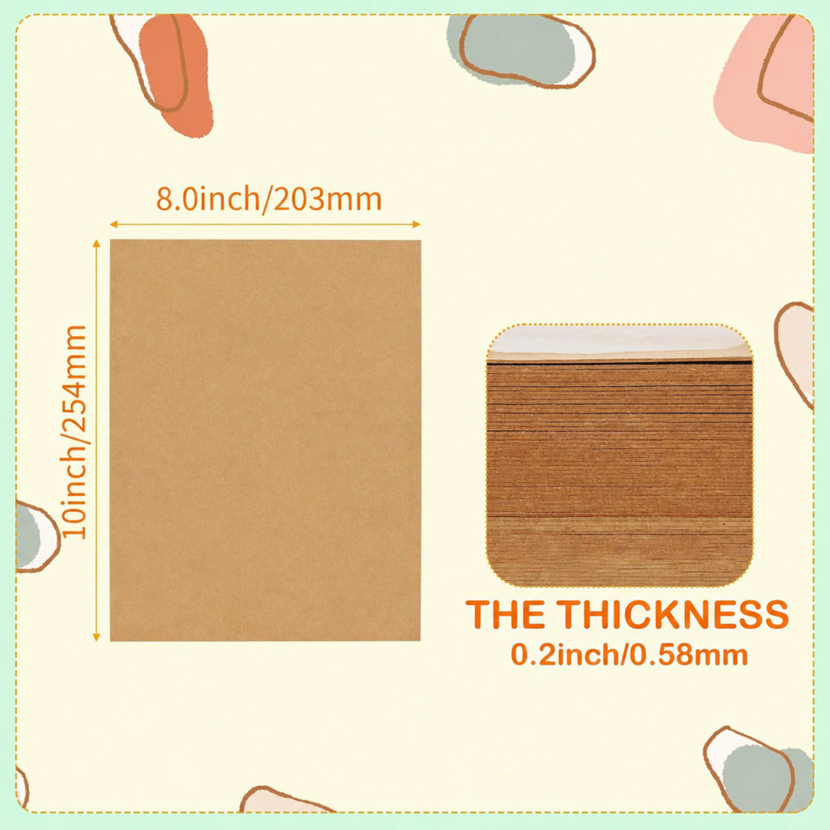 Home Collection Pack of 100 Chipboard Sheets 8x10 Inch