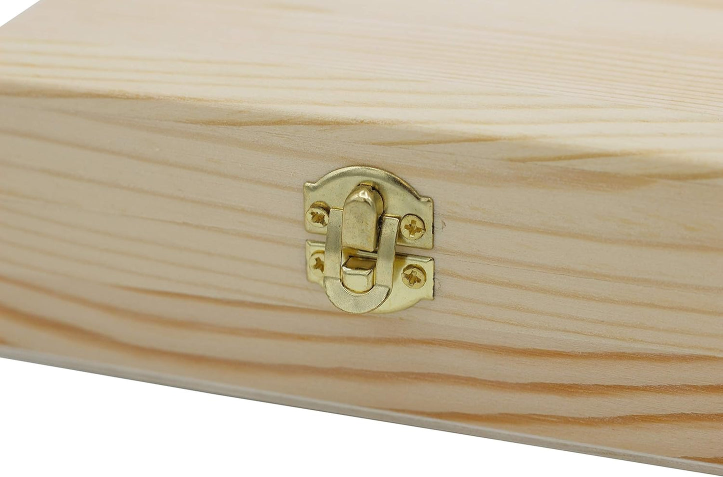 Home Collection Unfinished Wooden Box with Hinged Lid