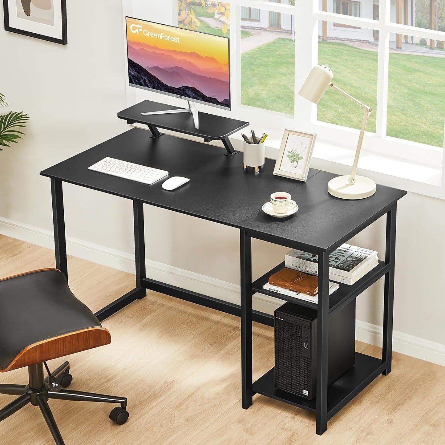 Home Collection Computer Home Office Desk with Monitor Stand 47"