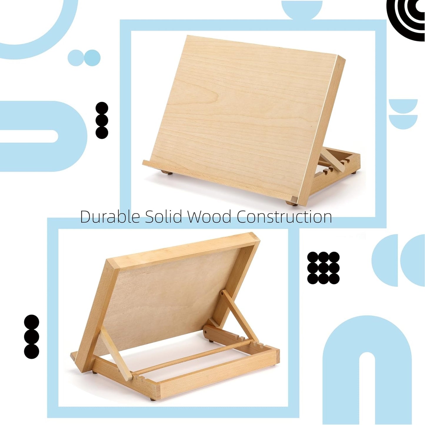 Home Collection Adjustable Wood Tabletop Easel