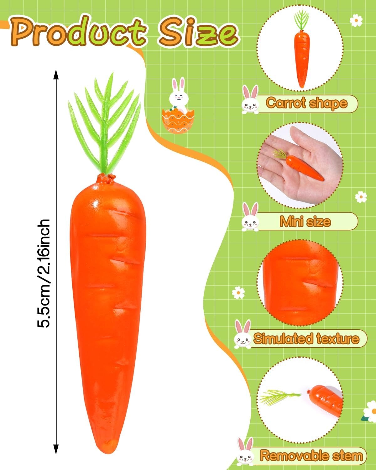 Home Collection 50Pcs Mini Artificial Carrots