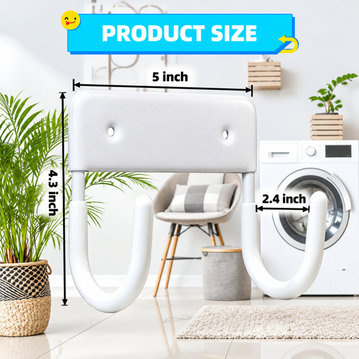 Home Collection Ironing Board Hanger Wall Mount with 5-Inch Hooks
