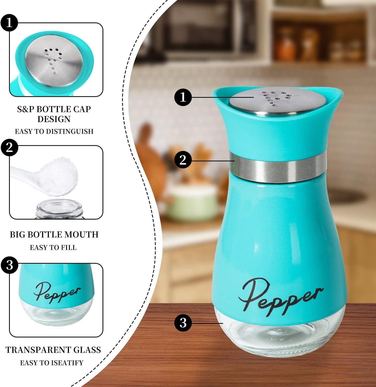 Home Collection 2-Pack Blue Salt & Pepper Shakers