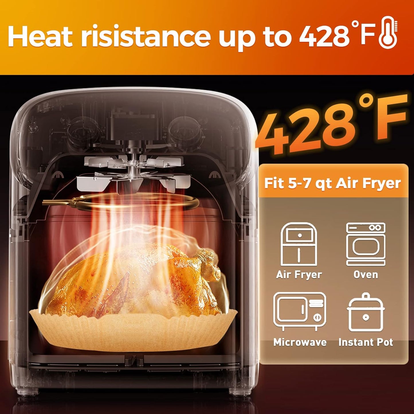 Home Collection 100 Pcs Air Fryer Paper Liners