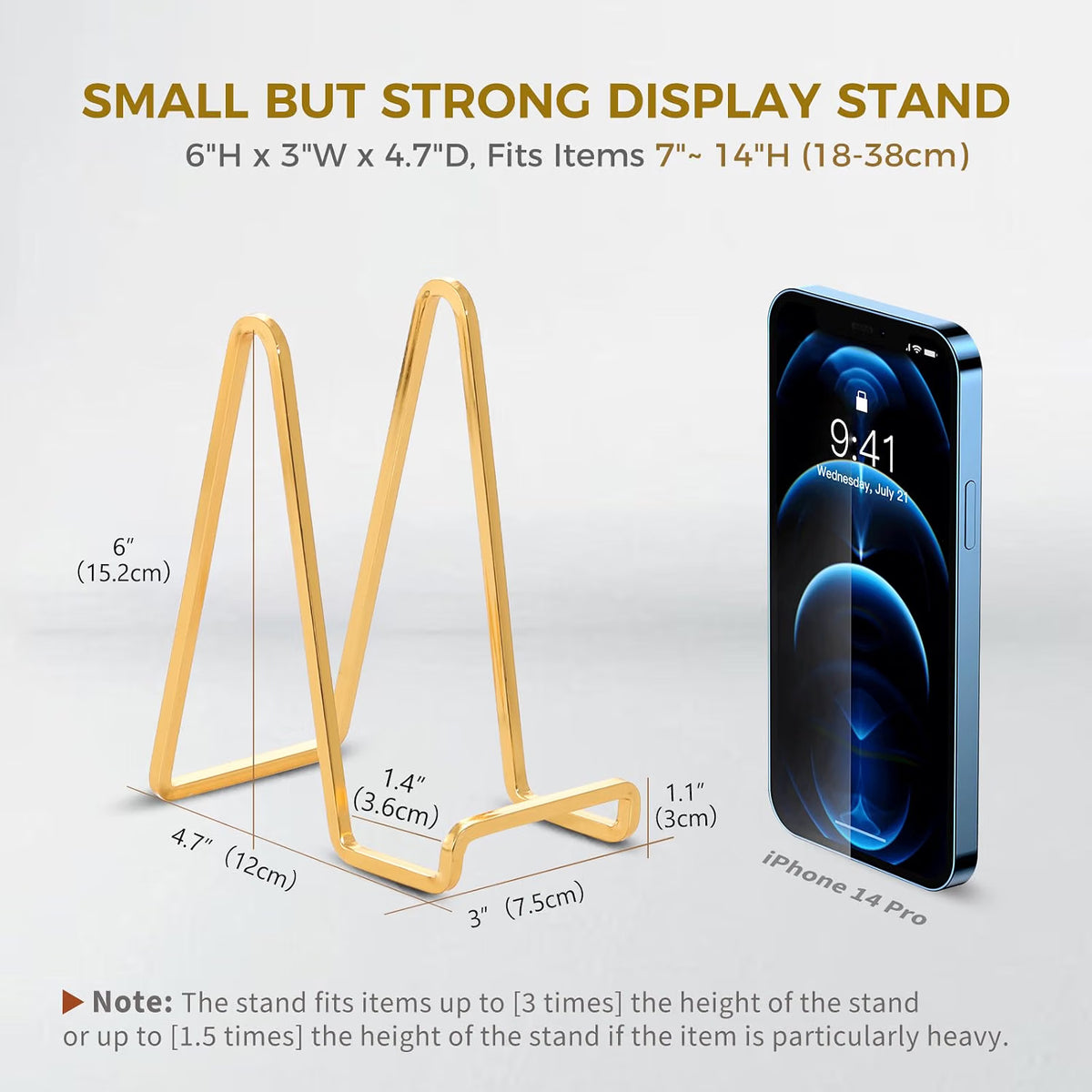 Home Collection Metal Tabletop Plate Holder Easel Stand for Frames Books and Plaques