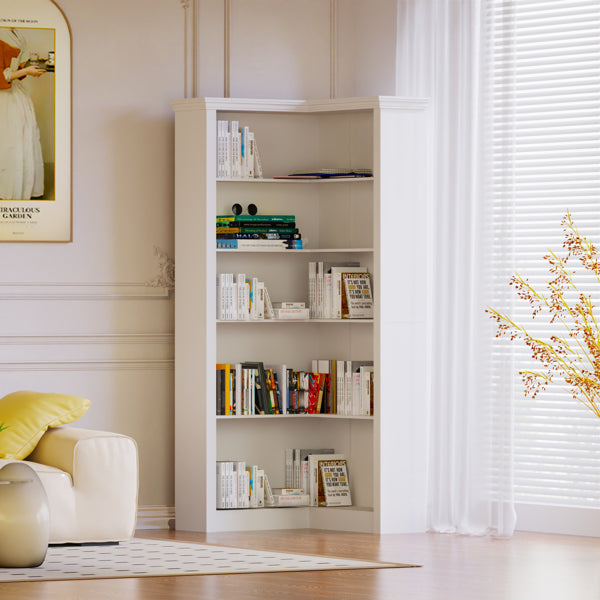 5-Tier Corner Bookshelf for Storage & Display