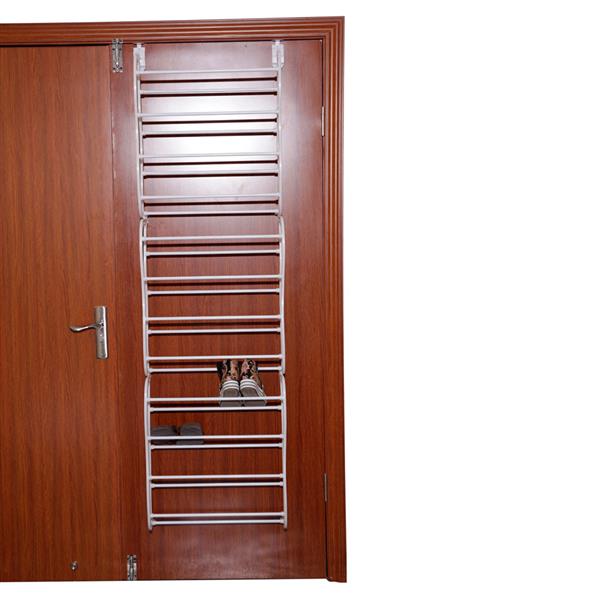 12-Layer Wall-Mounted Shoe Rack – White
