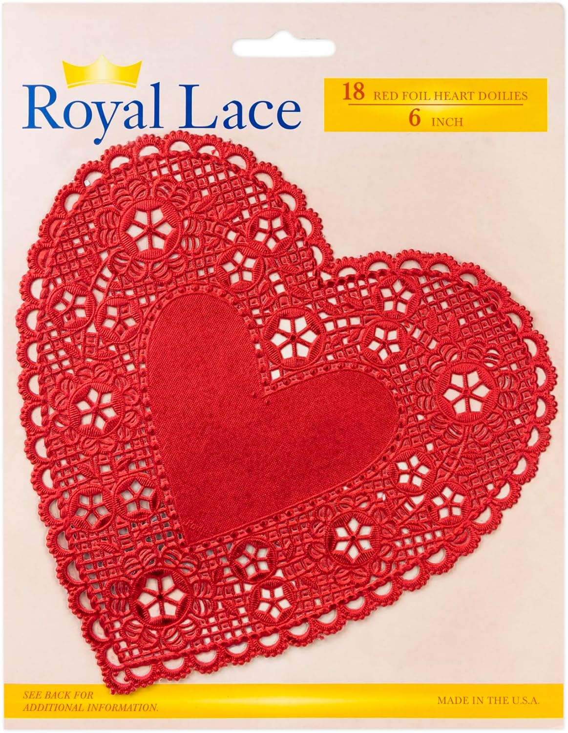 Home Collection 18-Pc 6-Inch Red Foil Paper Heart Doilies