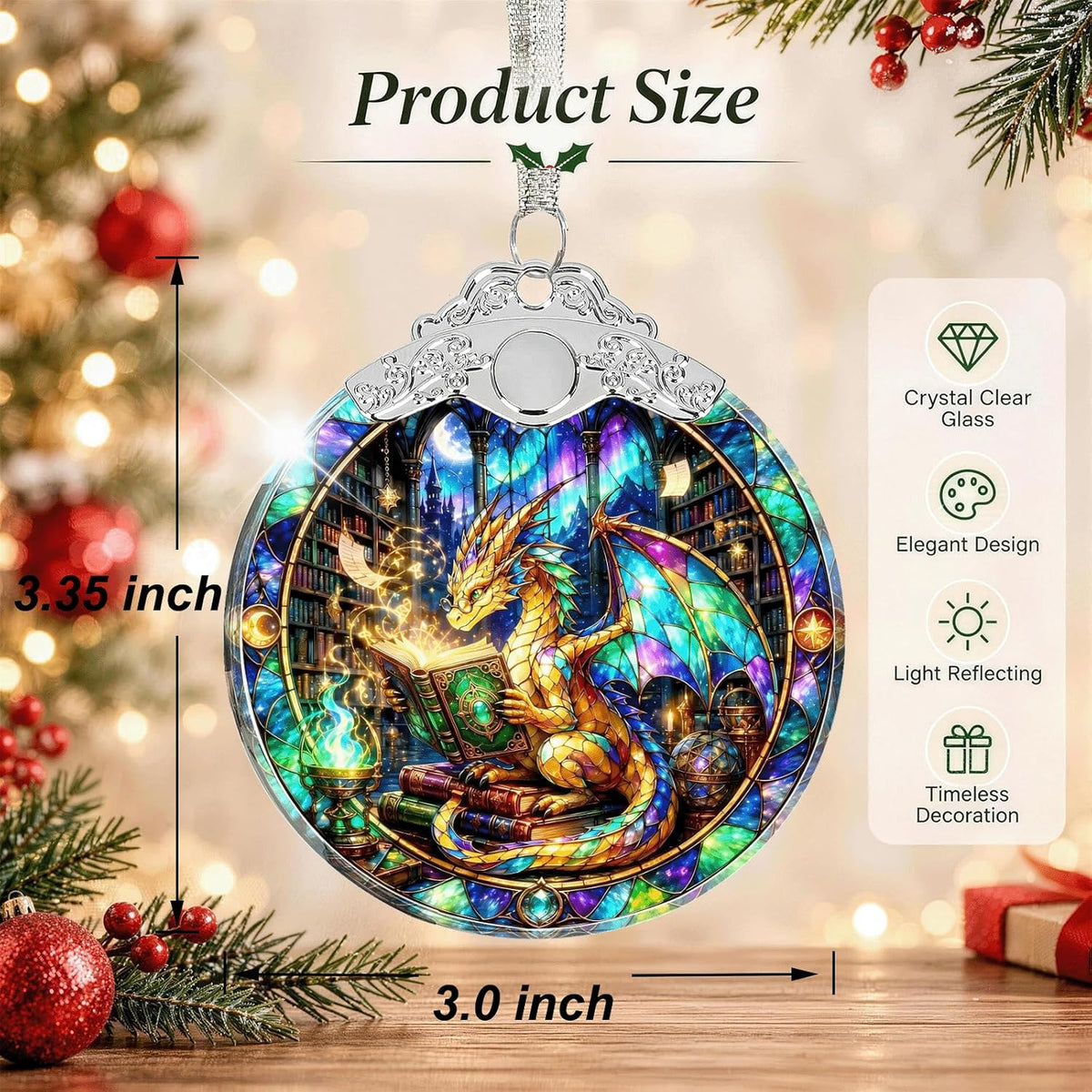 Home Collection Crystal Glass Christmas Ornament Sparkling Hanging Tree Decoration