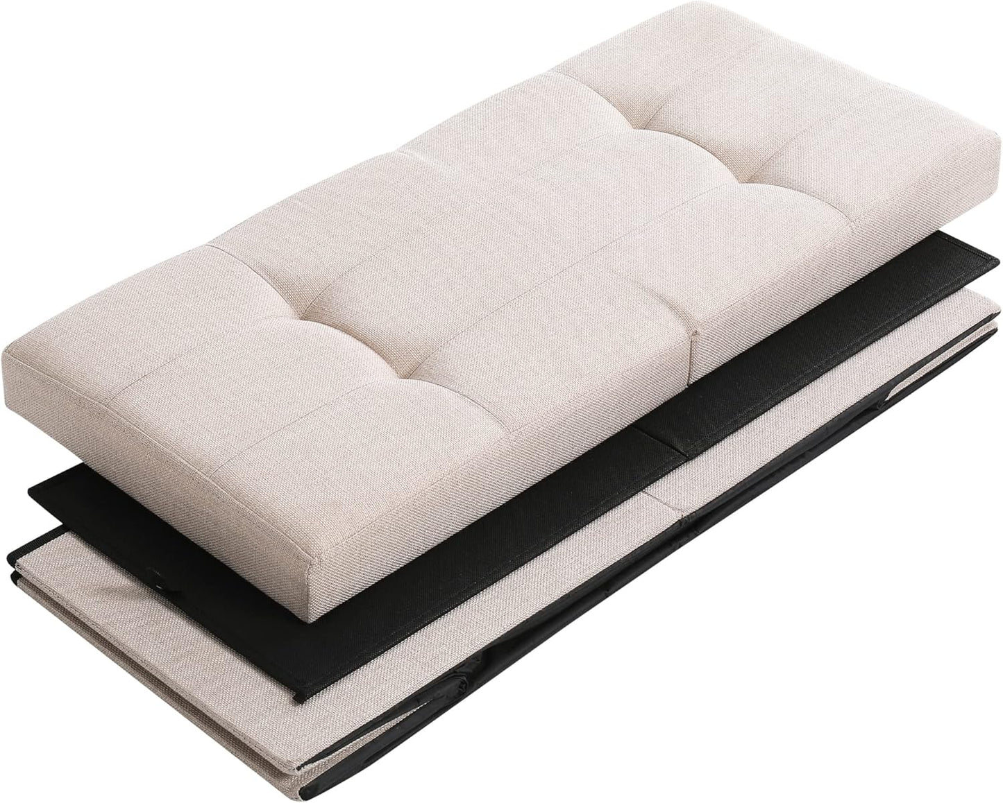 Home Collection 30-Inch Folding Storage Ottoman Bench