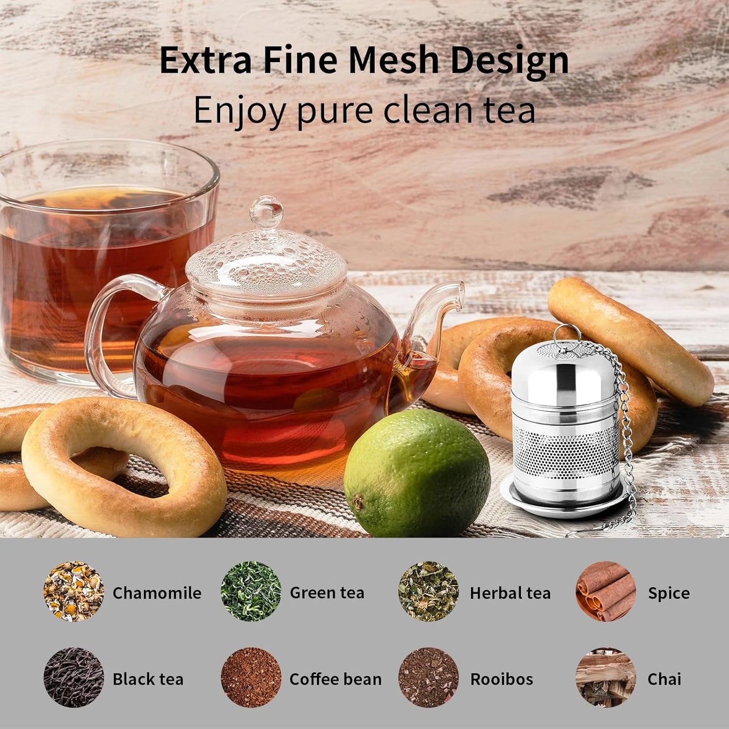 Home Collection 2Pcs Stainless Steel Tea Infuser Strainers