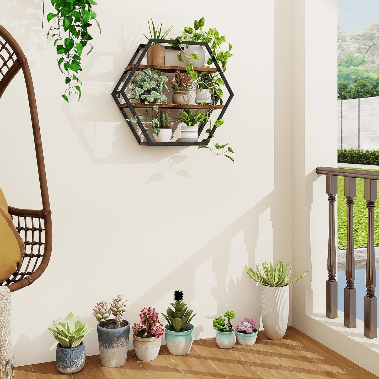 Home Collection Hexagon Floating Shelves for Wall