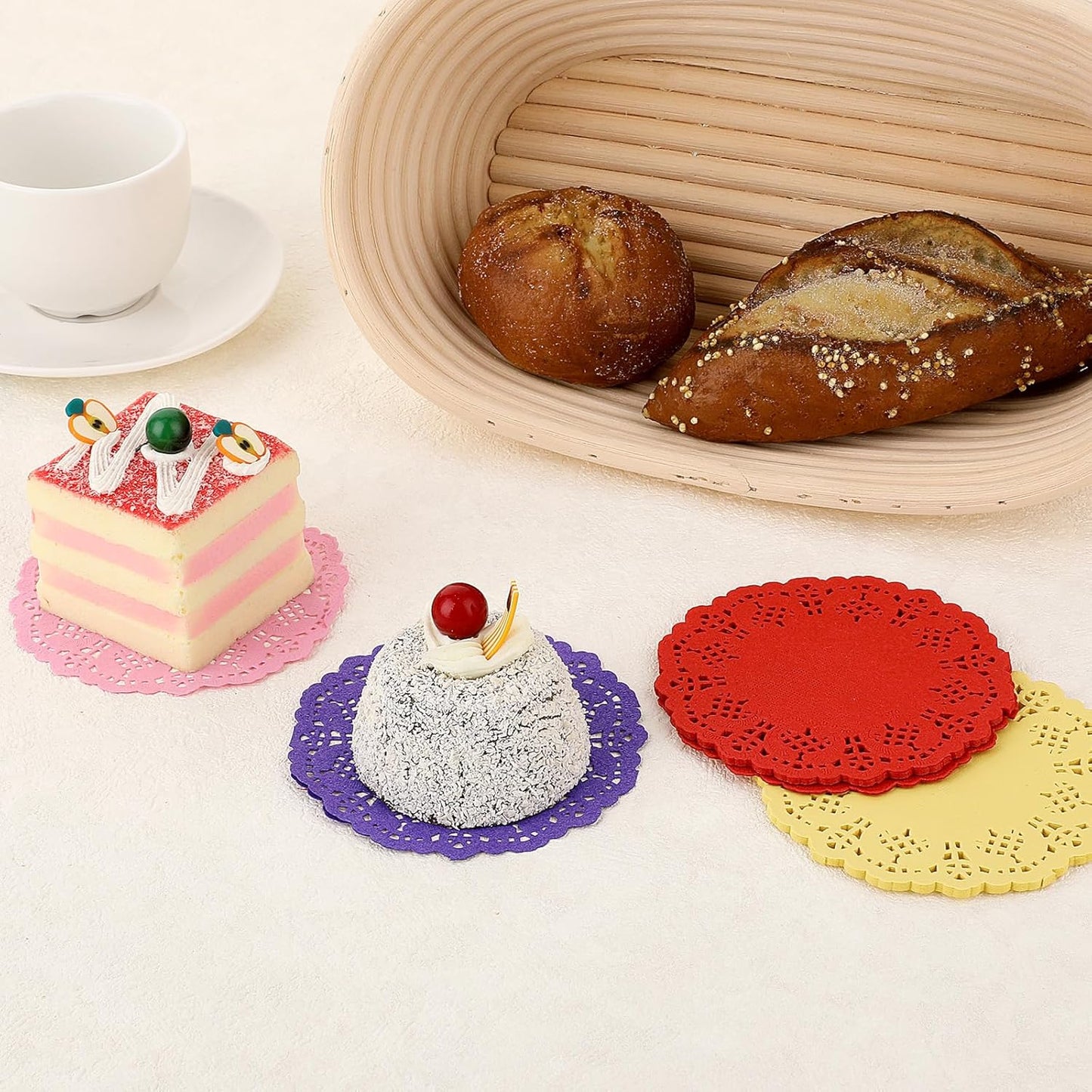 Home Collection 180-Pc 3.5-Inch Colored Lace Mini Paper Doilies