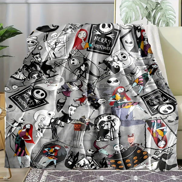 Horror Ghost Halloween Throw Blanket