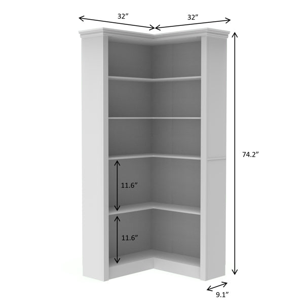 5-Tier Corner Bookshelf for Storage & Display