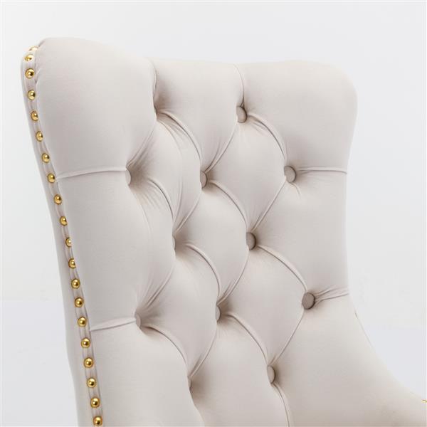 Modern Velvet Dining Chairs with Gold Legs Set of 2