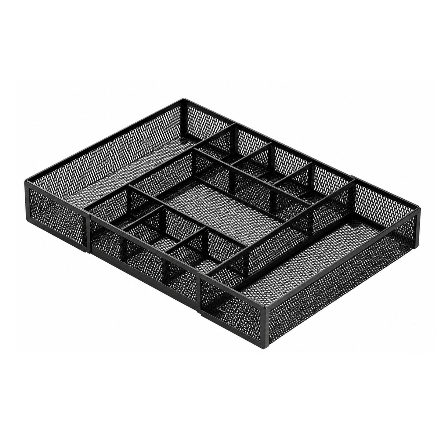 Home Collection Expandable Mesh Desk Drawer Organizer Tray with 10 Adjustable Compartments