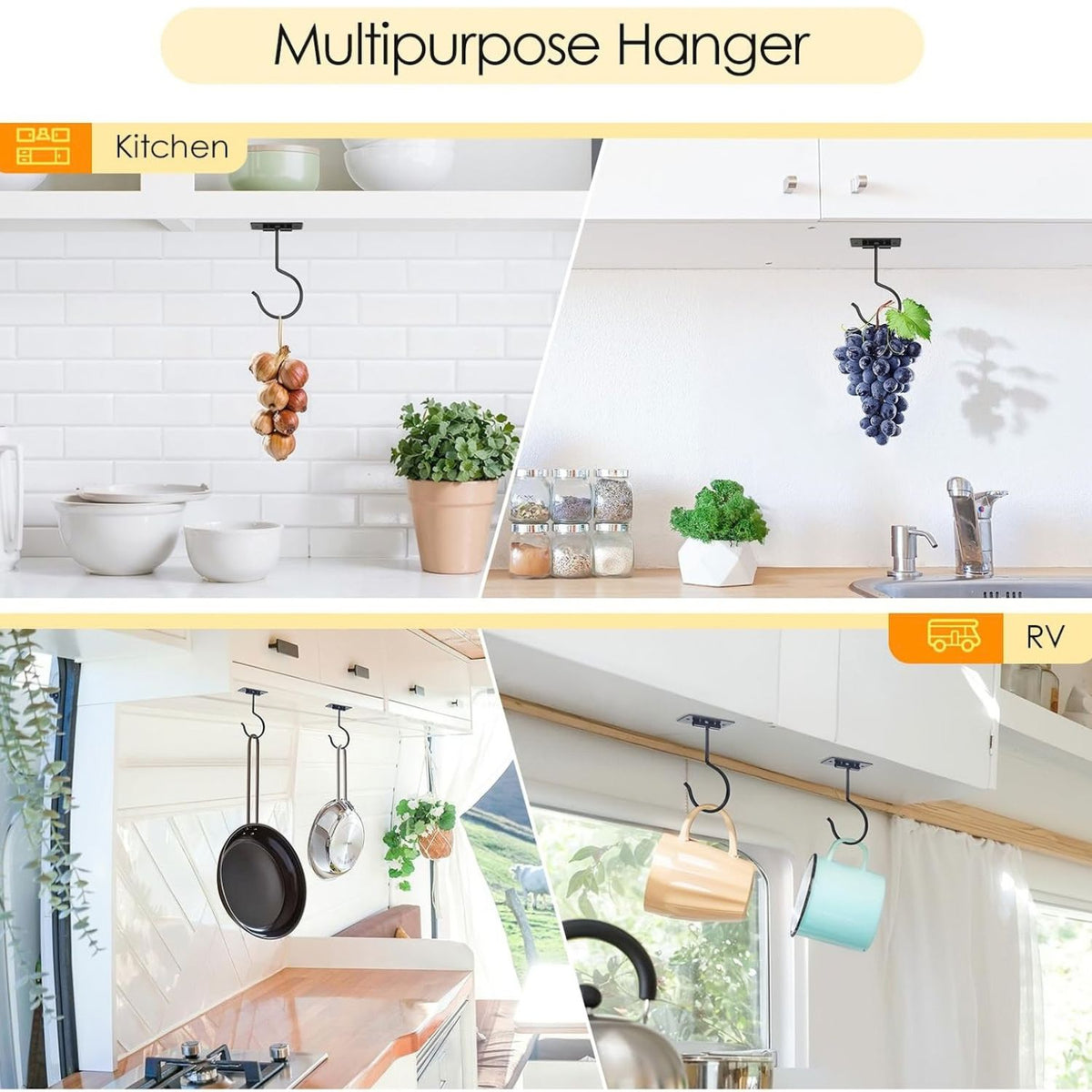 Home Collection Under-Cabinet Self-Adhesive Foldable Hook