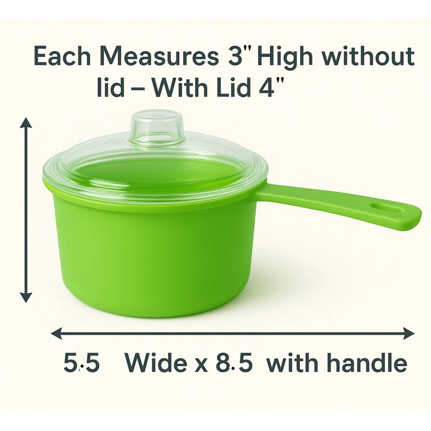 Home Collection Set of 2 Microwave Saucepan with Lid 27 oz
