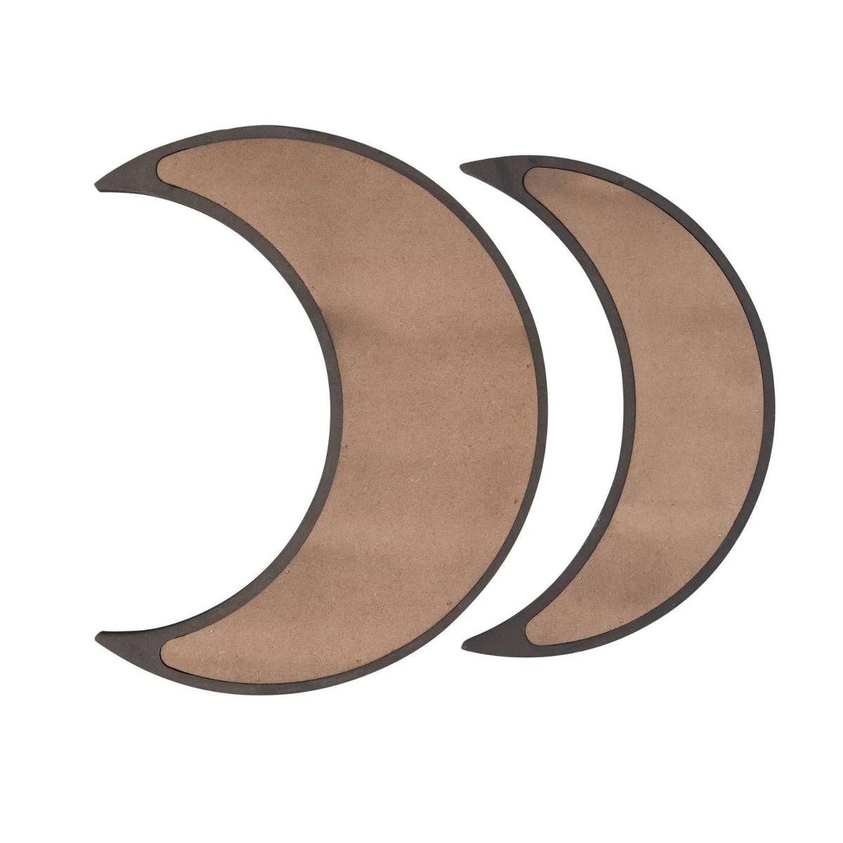 Home Collection 2-Piece Dark Brown Wooden Crescent Moon Tray Set