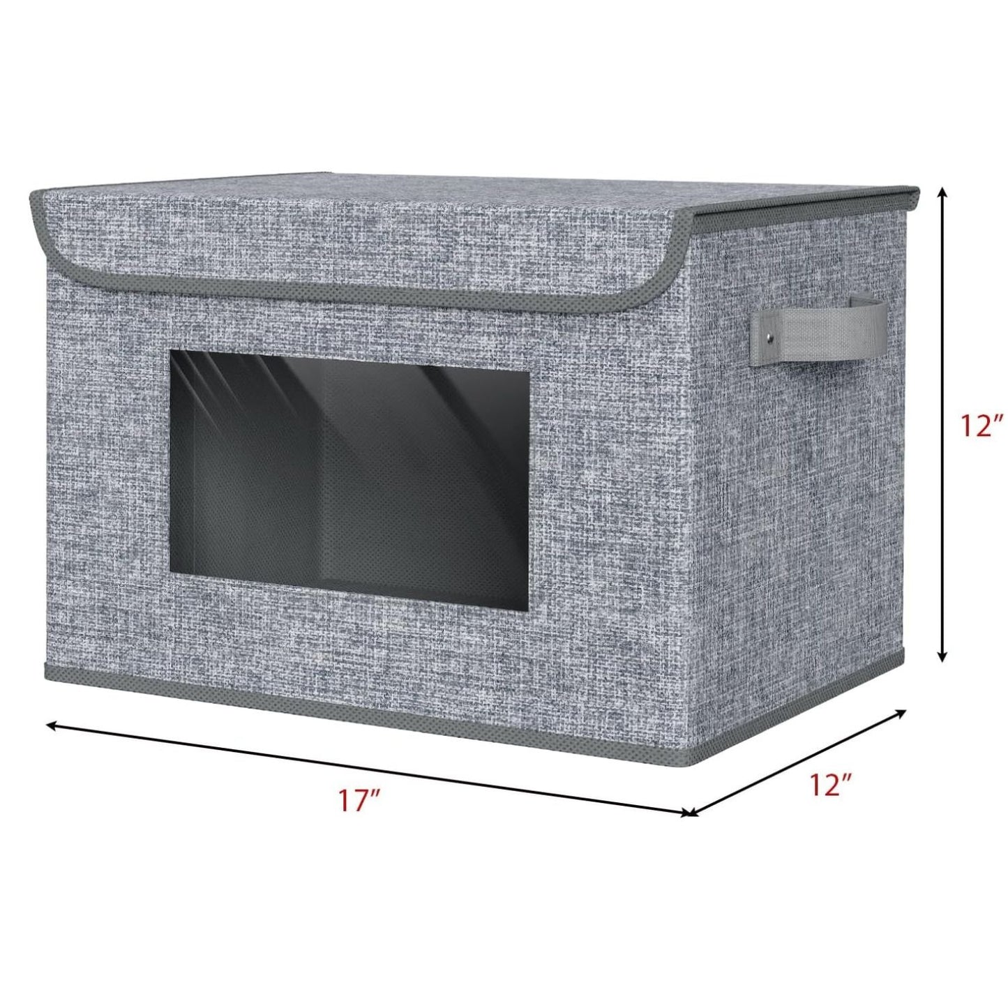 Home Collection Pack of 4 Large Foldable Storage Boxes with Lids