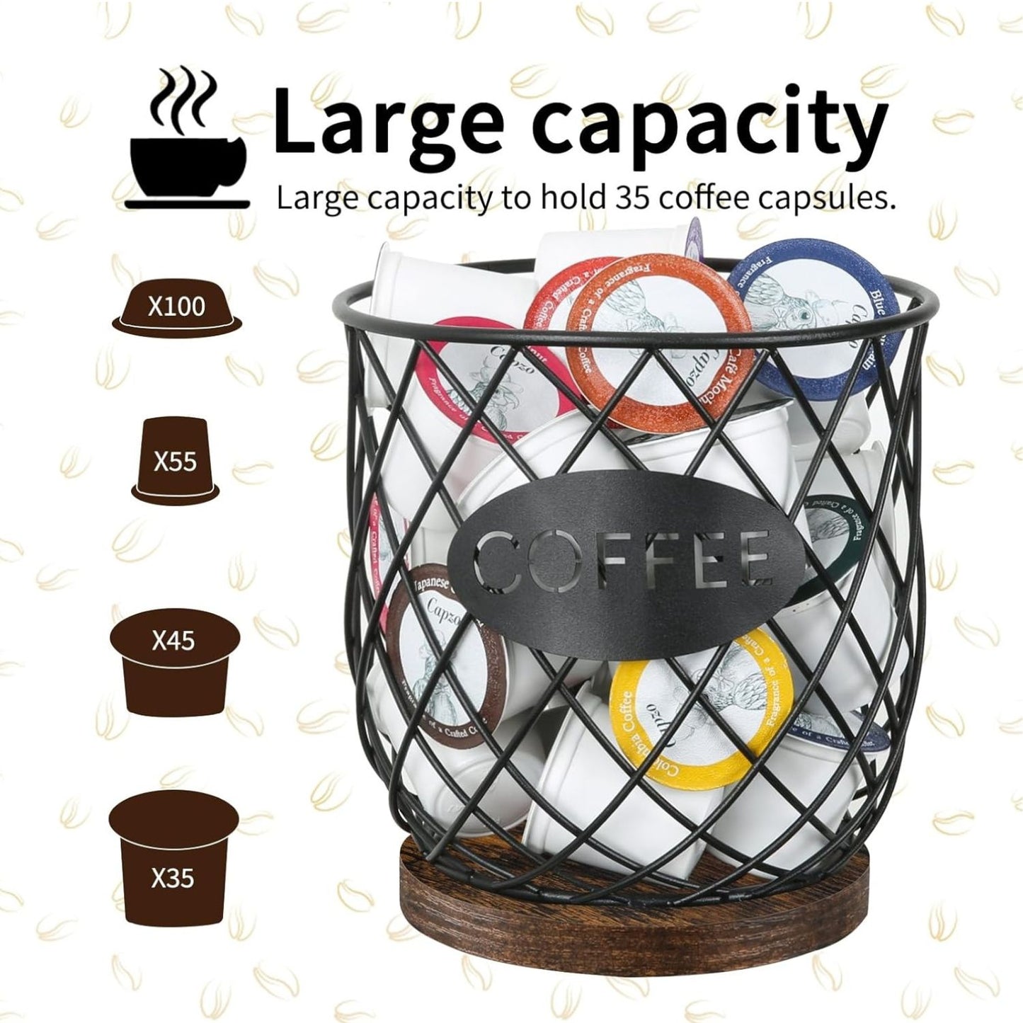 Home Collection 35Count K Cup Coffee Pod Holder Organizer