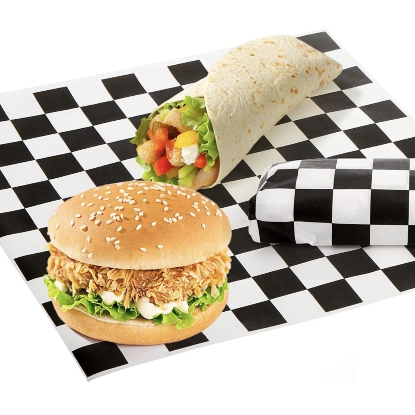 Home Collection Checkered Wrap Paper Sheets Basket Liner
