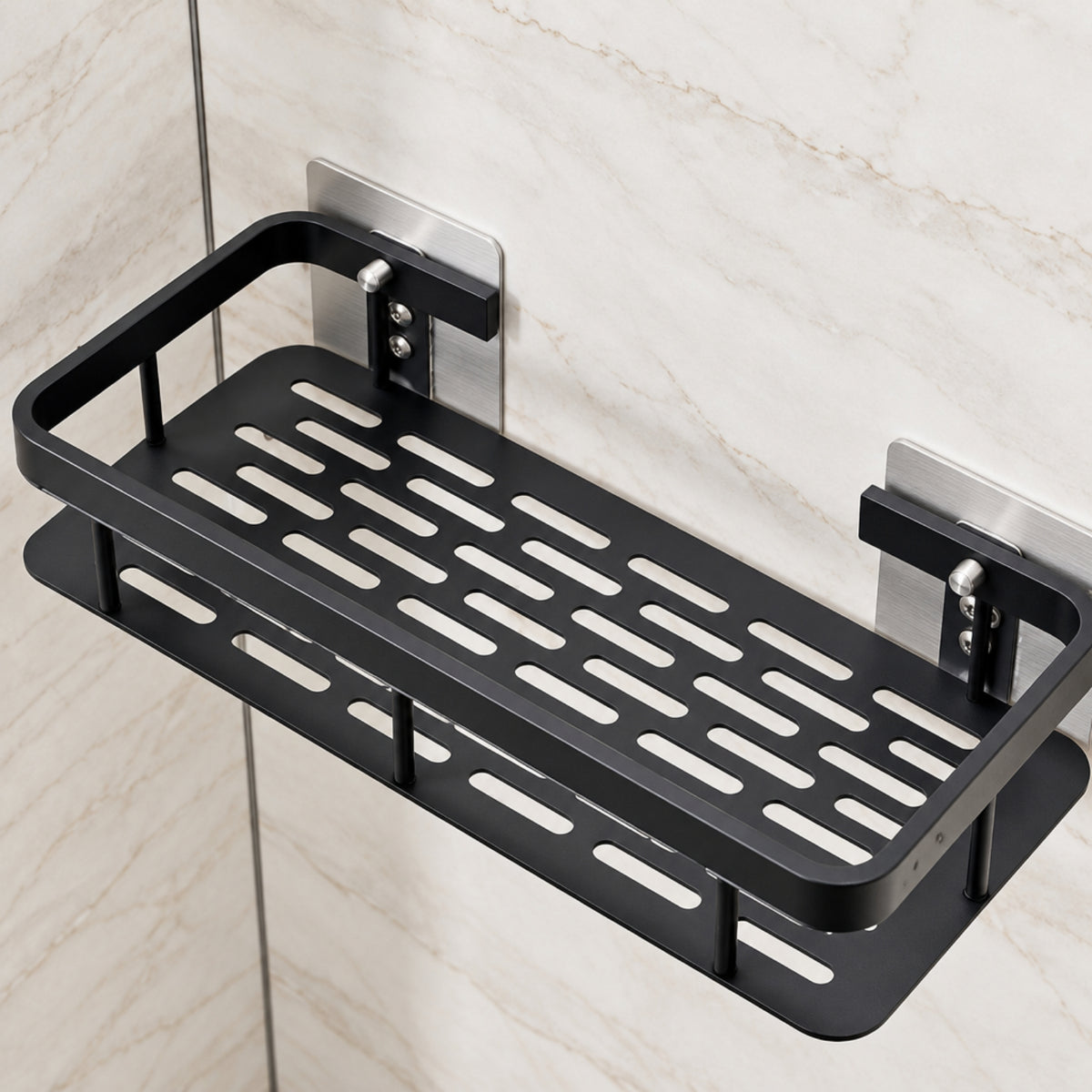 Home Collection Pack of 2 Corner Shower Caddy Adhesive Bathroom Shelf Rack