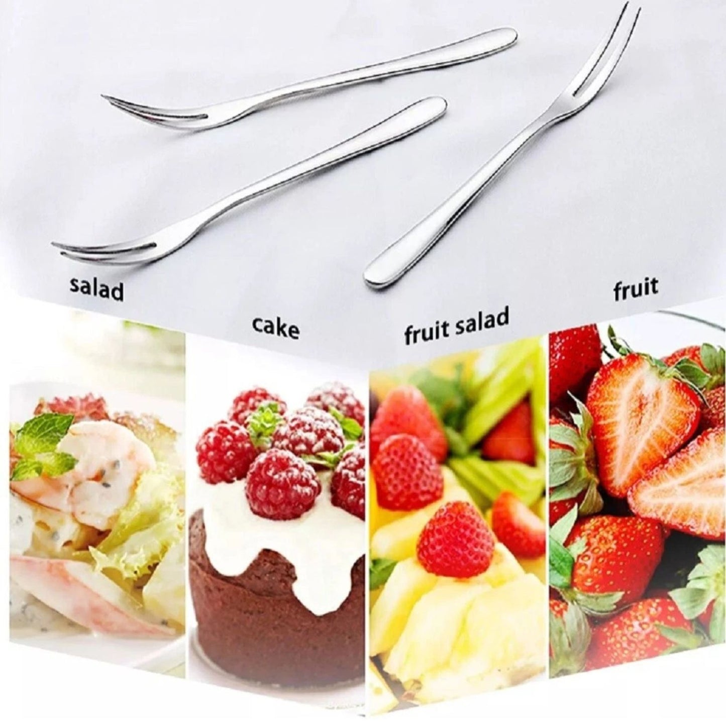 Home Collection Pack of 12 Stainless Steel Mini Dessert Forks Set