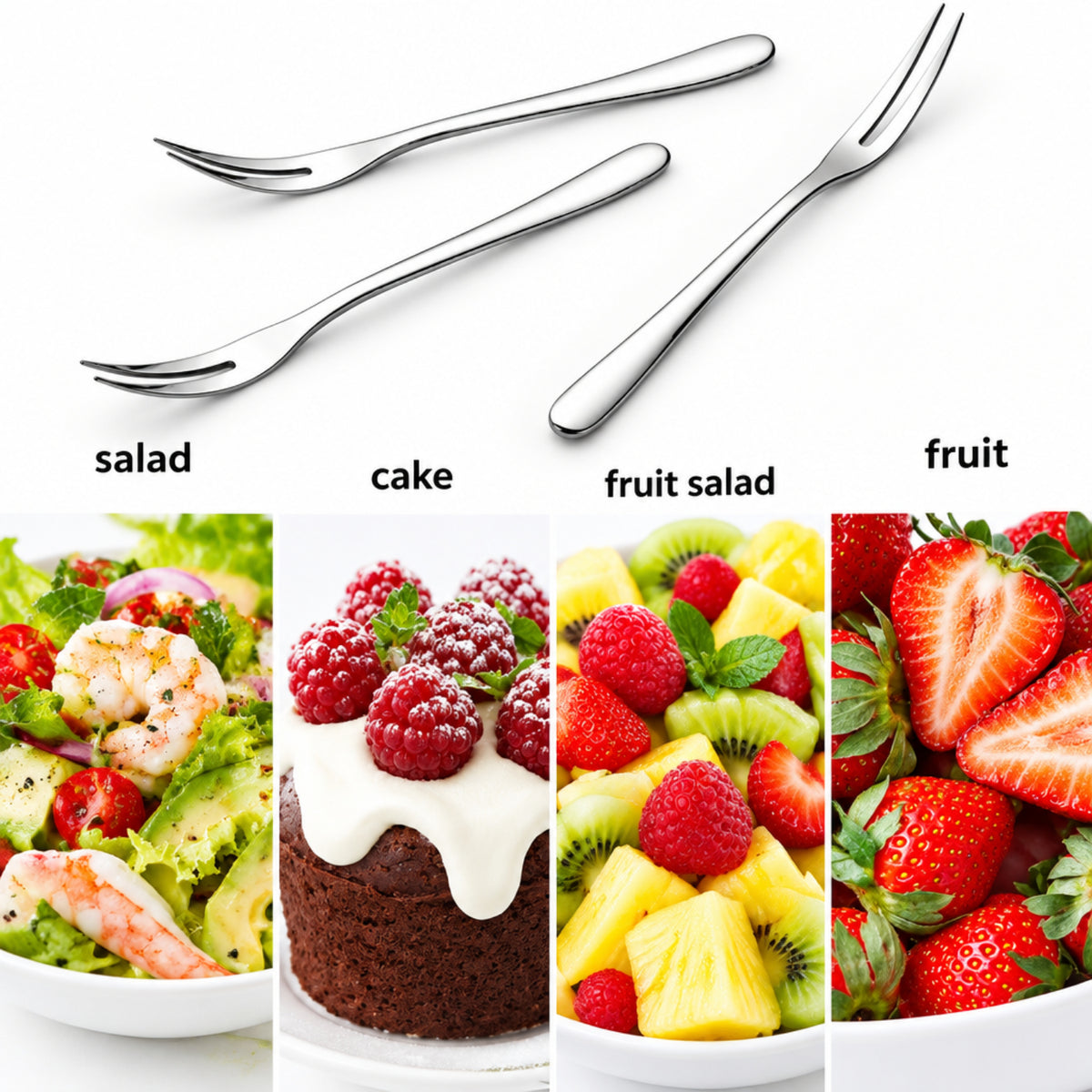 Home Collection Pack of 12 Stainless Steel Mini Dessert Forks Set