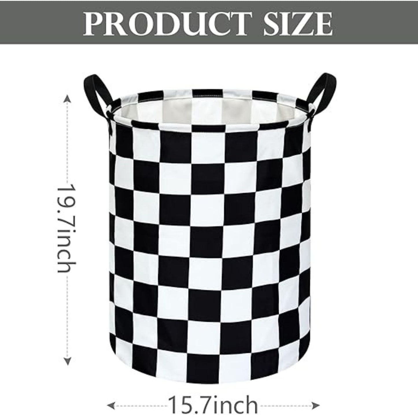 Home Collection Round Laundry Hamper Fabric Storage Basket with Handles